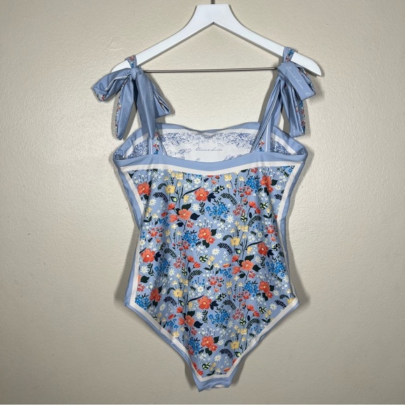 Visual Mood Womens Grace Reversible One Piece Swimsuit Tie Shoulder Size XL - Picture 6 of 14